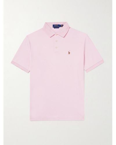 Polo Ralph Lauren Polohemd aus Baumwoll-Jersey mit Logostickerei - Pink