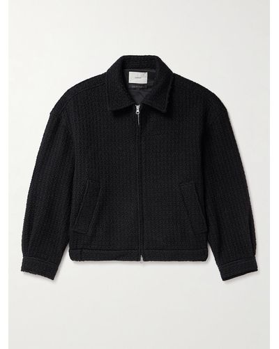 Amomento Wool-blend Bouclé-tweed Blouson Jacket - Black