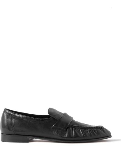 The Row Leather Loafers - Black