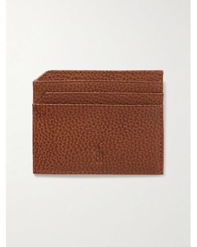 Polo Ralph Lauren Pebble-grain Leather Cardholder - Brown