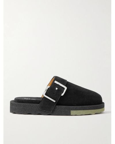 Off-White c/o Virgil Abloh Suede Spongesole Clogs - Black