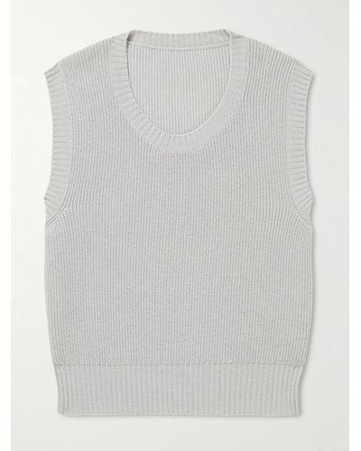 STÒFFA Ribbed Cashmere Sweater Vest - Grey