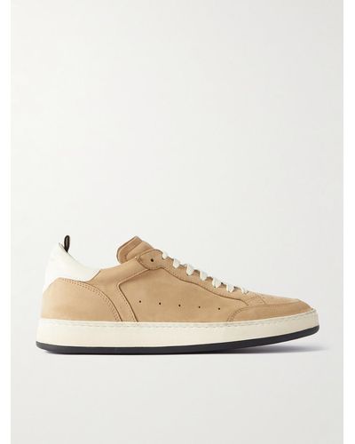 Officine Creative Magic 002 Leather-trimmed Nubuck Trainers - Natural
