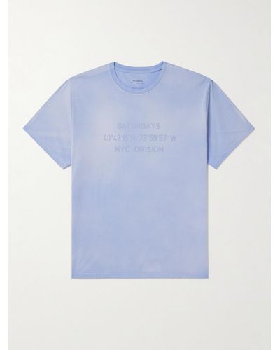 Saturdays NYC Sunbaked Logo-print Cotton-jersey T-shirt - Blue