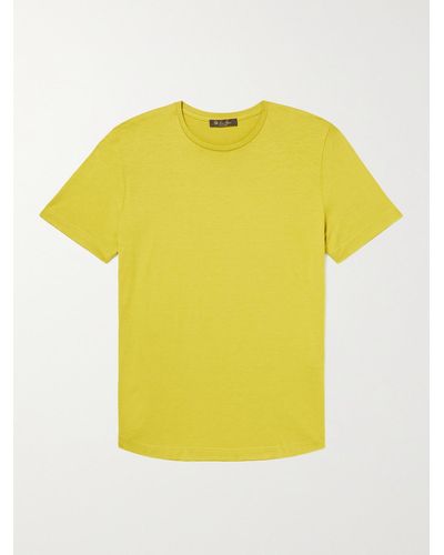 Loro Piana Slim-fit Silk And Cotton-blend Jersey T-shirt - Yellow