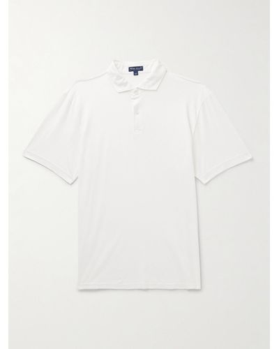 Peter Millar Polo in jersey di cotone Pima Journeyman - Bianco