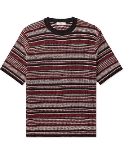 MR P. Striped Crochet-knit Cotton T-shirt - Red