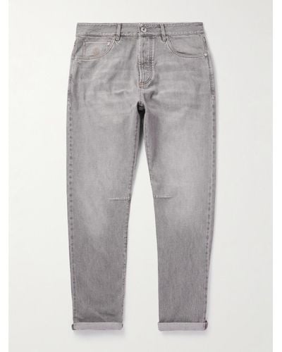 Brunello Cucinelli Jeans slim-fit - Grigio