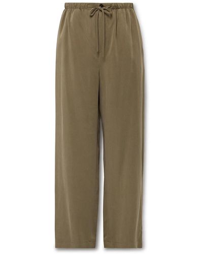 LE17SEPTEMBRE Wide-leg Modal-blend Twill Drawstring Pants - Green