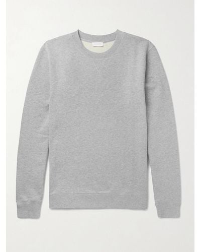 Sunspel Brushed Loopback Cotton-jersey Sweatshirt - Grey