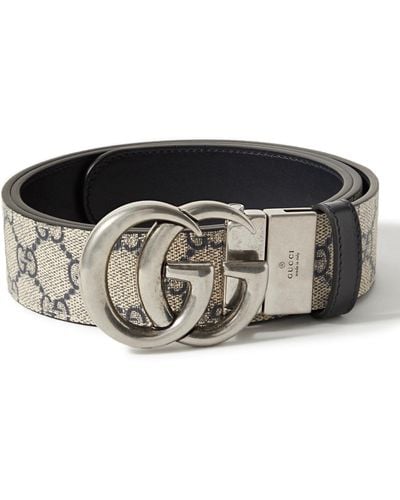 Gucci 3cm Marmont Reversible Monogrammed Supreme Coated-canvas Belt - Black