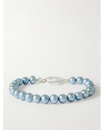 Hatton Labs Silver Freshwater Pearl Bracelet - Blue