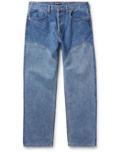 CHERRY LA Chap Straight-leg Paneled Jeans - Blue