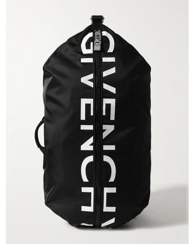 Givenchy G-Zip Rucksack aus Shell mit Logoprint und Lederbesatz - Schwarz