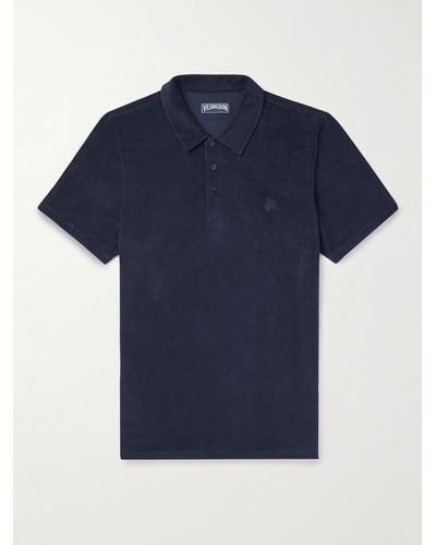 Vilebrequin Phoenix Slim-fit Cotton-blend Terry Polo Shirt - Blue