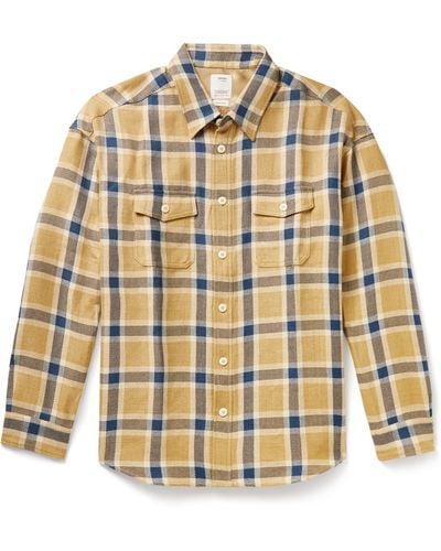 Visvim Lumber Checked Linen And Wool-blend Flannel Shirt - Metallic