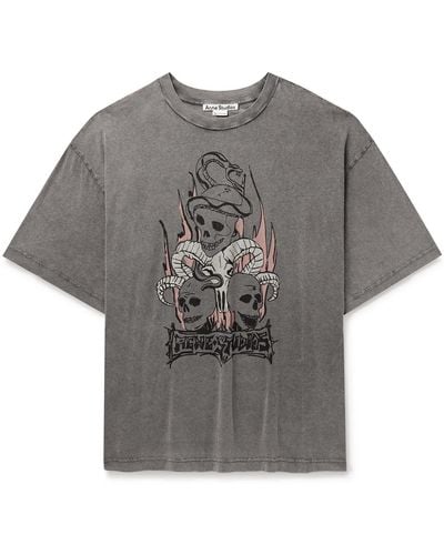 Acne Studios Edra Logo-print Cotton-jersey T-shirt - Gray