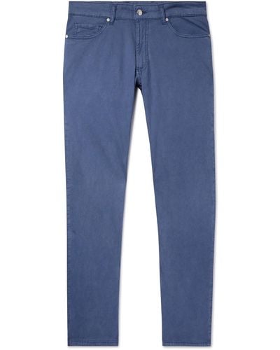Peter Millar Wayfare Slim-fit Stretch-tm And Cotton-blend Twill Pants - Blue