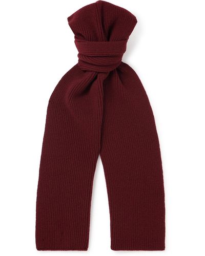MR P. Ribbed Wool Scarf - Red