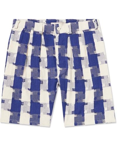 SMR Days Mastella Straight-leg Cotton-jacquard Shorts - Blue