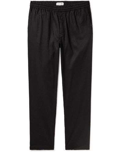 Derek Rose Harris 1 Slim-fit Straight-leg Stretch Lyocell And Cotton-blend Twill Pants - Black