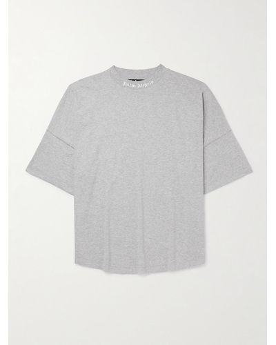 Palm Angels Logo-print Cotton-jersey T-shirt - Grey