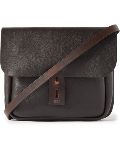 Bleu De Chauffe Cartouchiè Full-grain Leather Messenger Bag - Black