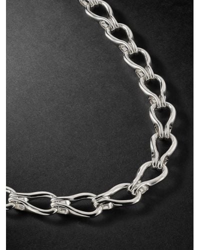 John Hardy Surf Silver Chain Necklace - Black