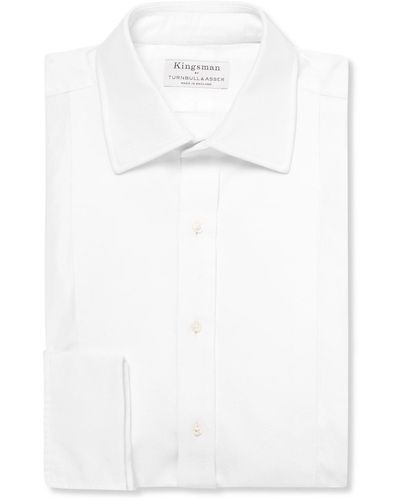 Kingsman Turnbull & Asser White Bib-front Cotton Tuxedo Shirt