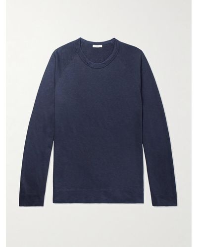 James Perse Loopback Supima Cotton-jersey Sweatshirt - Blue