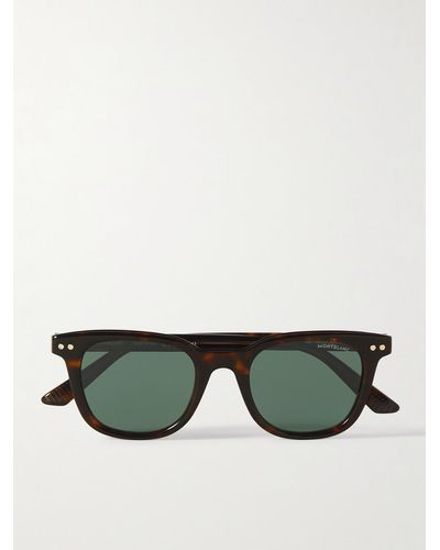 Montblanc Snowcap D-frame Tortoiseshell Acetate Sunglasses - Green