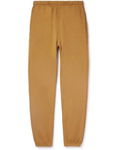 Les Tien Tapered Garment-dyed Cotton-jersey Sweatpants - Natural