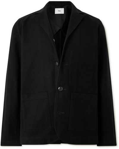 Folk Patch Cotton-moleskin Jacket - Black