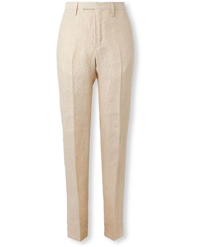 MR P. Phillip Tapered Linen Suit Pants - Natural