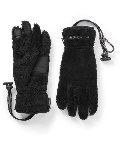 and wander Logo-embroidered Polartec® Fleece And Shell Gloves - Black