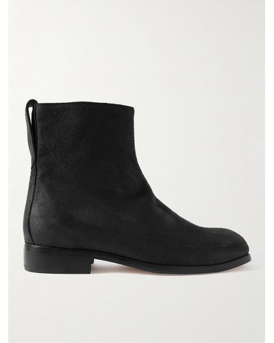 Our Legacy Michaelis Waxed-suede Boots - Black