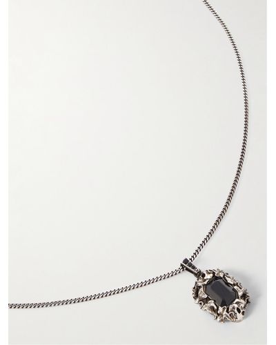 Alexander McQueen Ivy Skull Silver-tone Crystal Necklace - Natural