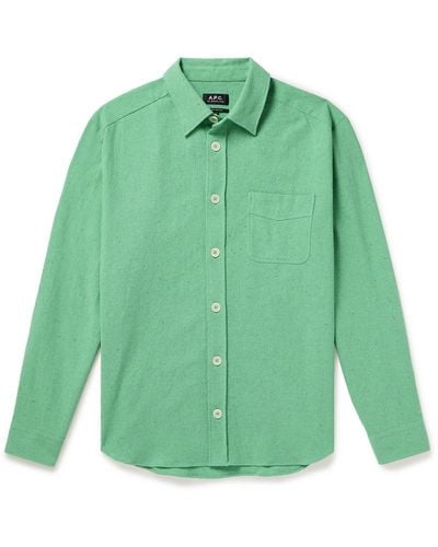A.P.C. Aston Recycled Cotton-blend Shirt - Green