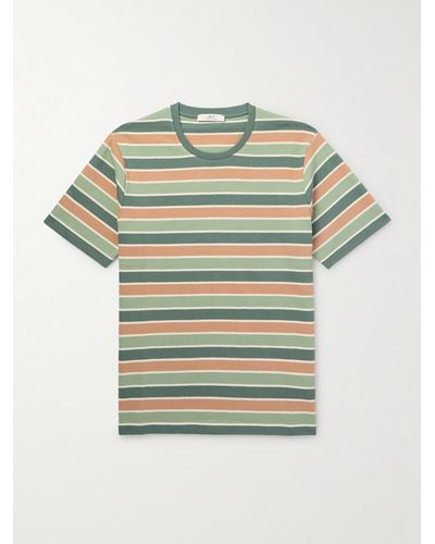 MR P. Gestreiftes T-Shirt aus Baumwoll-Jersey - Grün