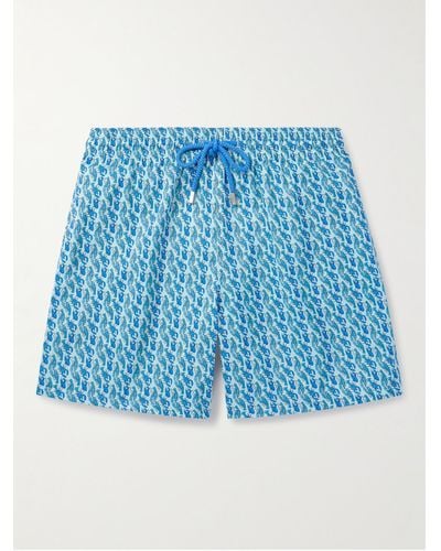 Vilebrequin Mahina Straight-leg Mid-length Printed Recycled Swim Shorts - Blue