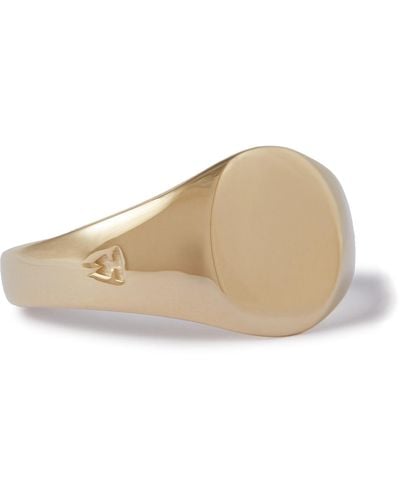 Tom Wood Mini Signet Recycled Gold Ring - Natural