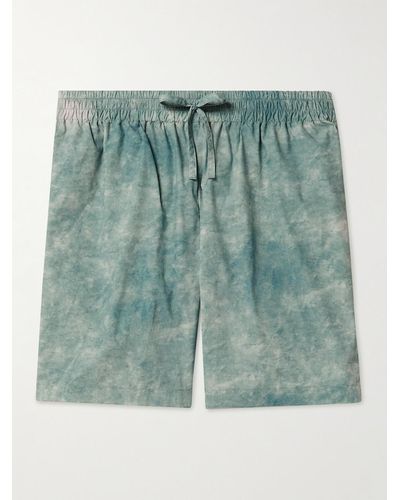LE17SEPTEMBRE Nauge Wide-leg Tie-dyed Shell Shorts - Green