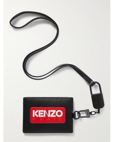 KENZO Logo-embossed Leather Card Holder - Red