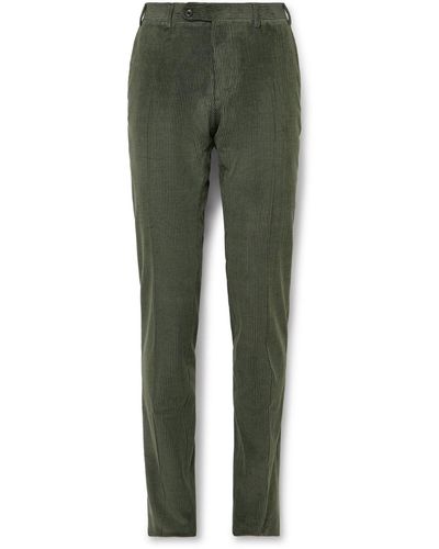 Canali Kei Slim-fit Cotton-blend Corduroy Suit Pants - Green