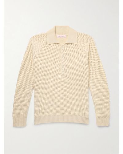 Orlebar Brown Twain Crocheted Cotton Polo Shirt - Natural