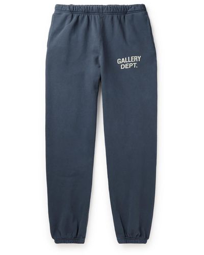 GALLERY DEPT. Tapered Logo-print Cotton-jersey Swetpants - Blue