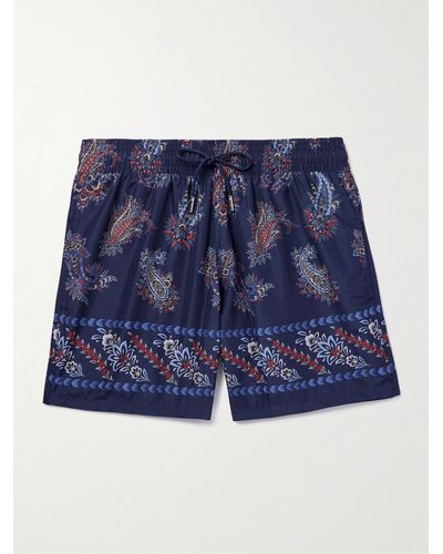 Etro Straight-leg Mid-length Paisley-print Swim Shorts - Blue
