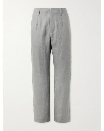 Rag & Bone Shift Straight-leg Linen Pants - Grey