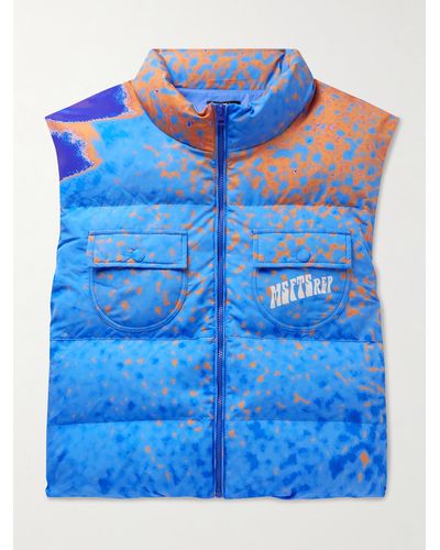 Msftsrep Quilted Printed Padded Shell Gilet - Blue