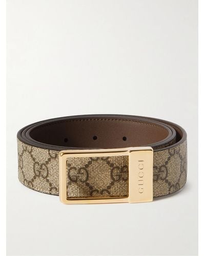 Gucci Cintura in tela spalmata con monogramma - Marrone